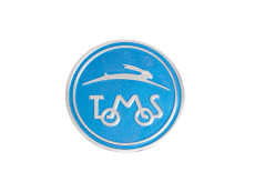 Sticker Tomos logo round 50mm RealMetal® blue / silver